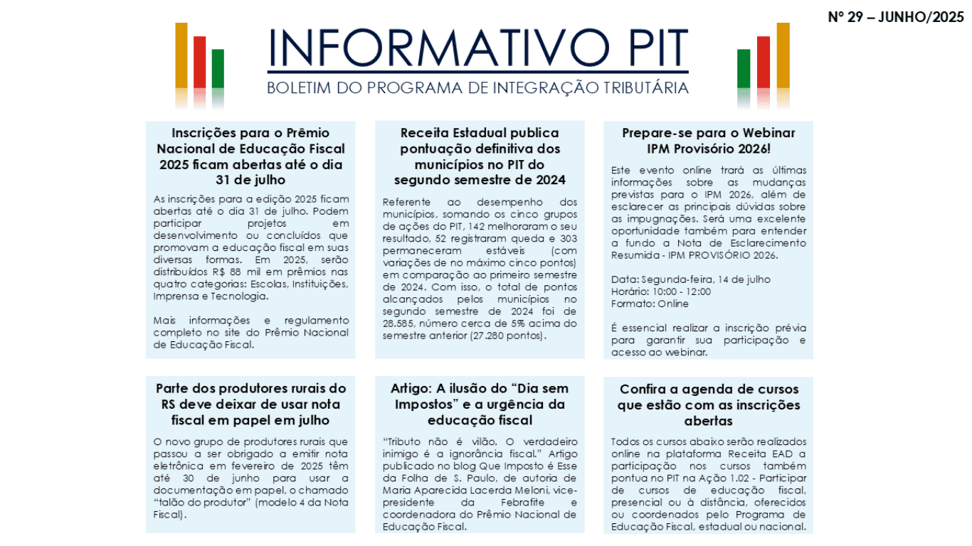 INFORMATIVO PIT Nº 29 – JUNHO/2025